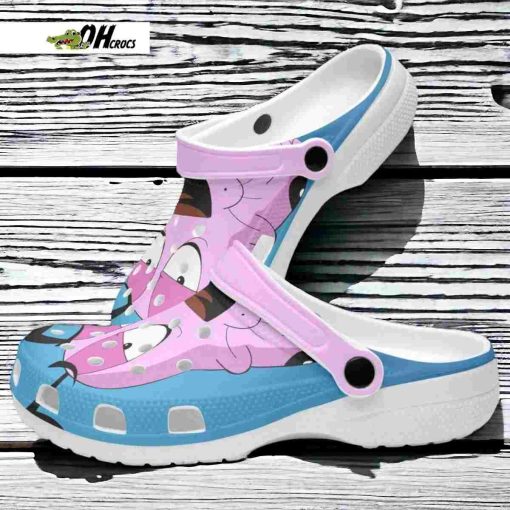 Courage the Cowardly dog Cartoon Crocs Shoes Clogs Custom Name Gift