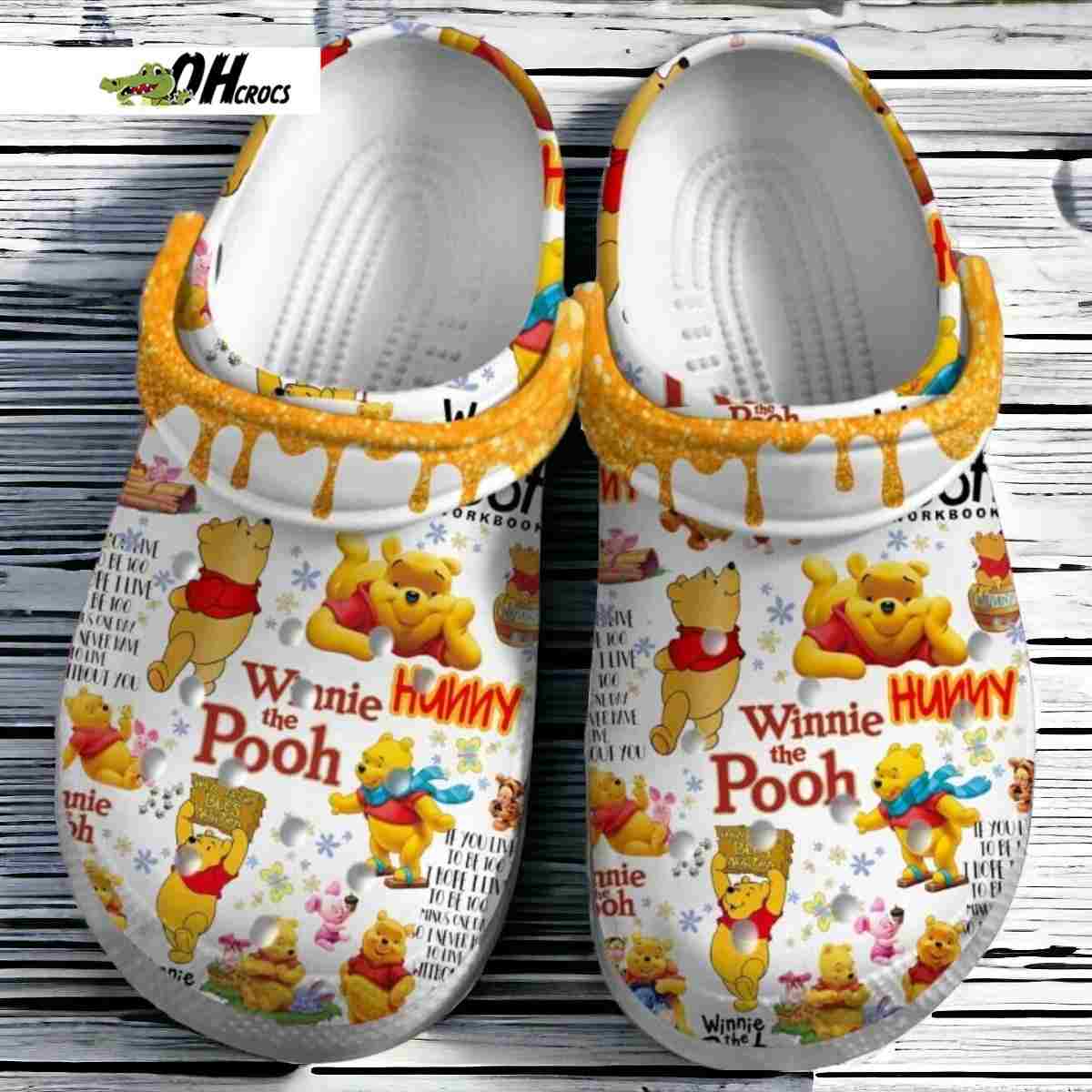Custom Winnie The Pooh Themed Summer Crocs And Women Gift