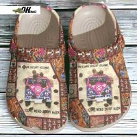 Hippie Dachshund Dog Bus On Highway Cool Wind In My Hair Dachshund Lovers Crocs Clog Shoes Gift