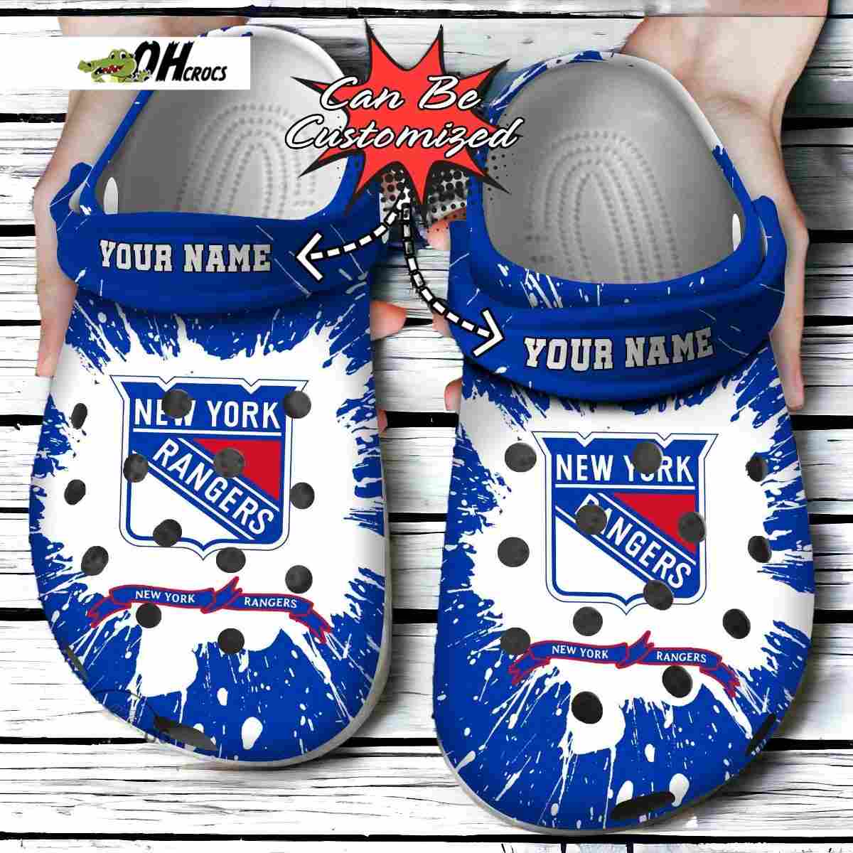 Hockey NHL Crocs Personalized NY Rangers Team NHL Clog Shoes Gift