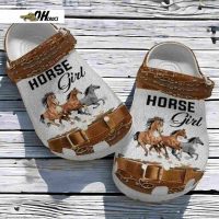 Horse Girl Horse Running Happy National Horse Day For Horse Lovers Crocs Clog Shoes Gift