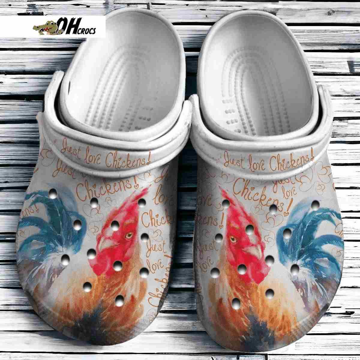 Just Love Chickens Clogs Shoes Chicken Crocs Gift