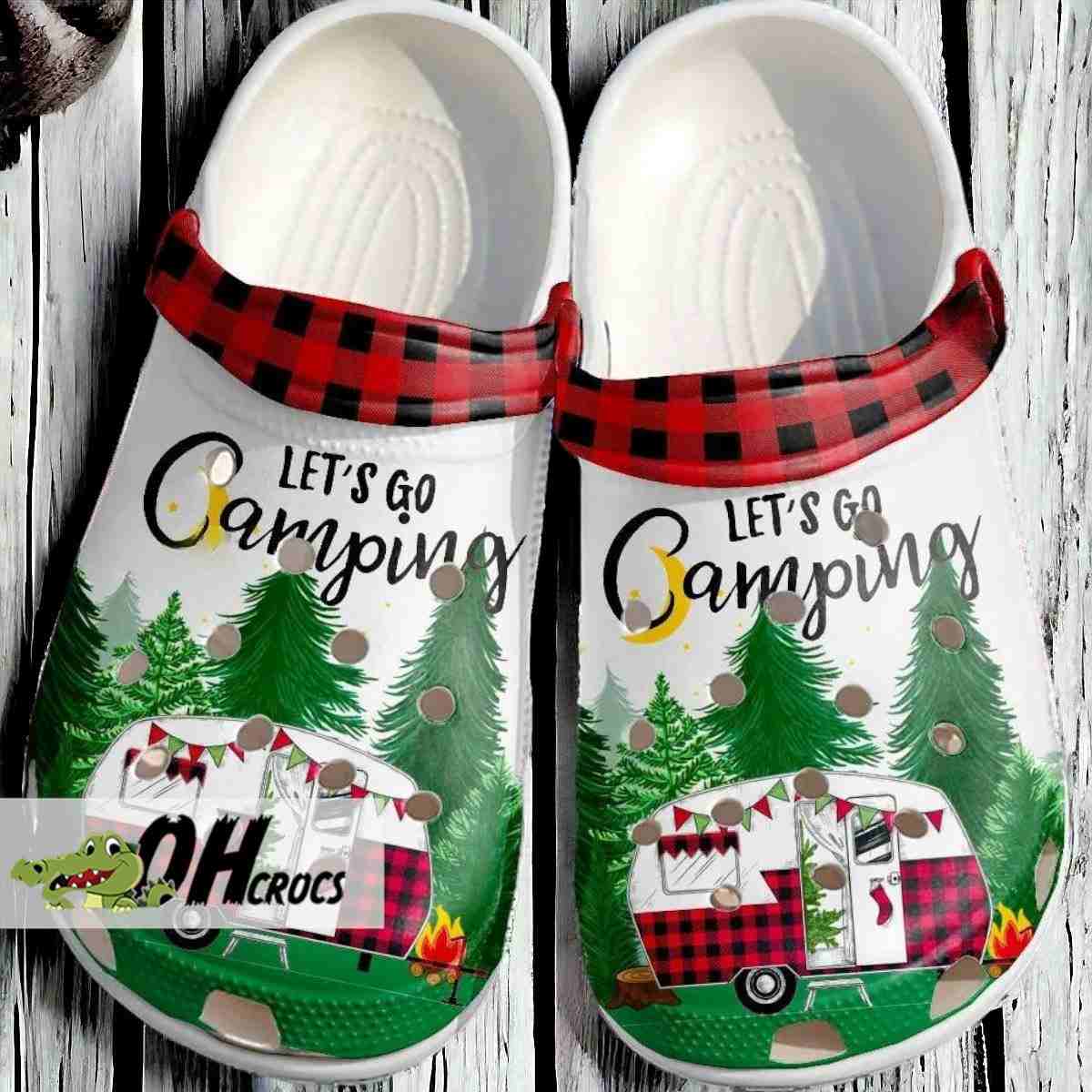 Lets Go Camping Outdoor Crocs Shoes Gift