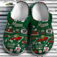 Minnesota Wild Ice Hockey Team  Sport NHL Crocs Clogs Shoes Comfortable Gift