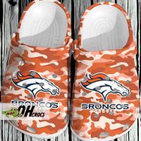 NFL Denver Broncos Football Orange Camo Crocs Shoes Gift