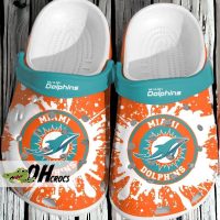 NFL Miami Dolphins Orange Tie Dye Crocs Clogs Gift