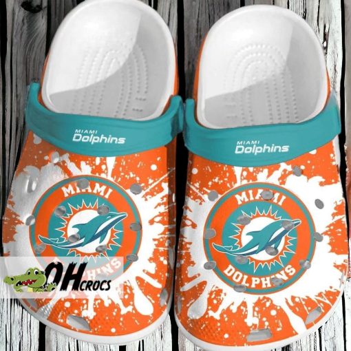 NFL Miami Dolphins Orange Tie Dye Crocs Clogs Gift