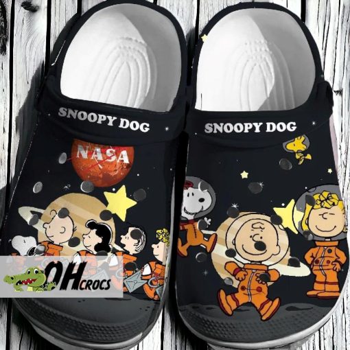 Peanuts Snoopy NASA Astronaut Black Crocs Shoes Gift