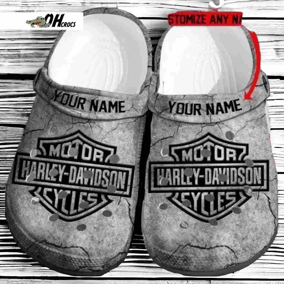 Personalized Harley Davidson Motorcycles Adults Crocs Clog Shoes Gift