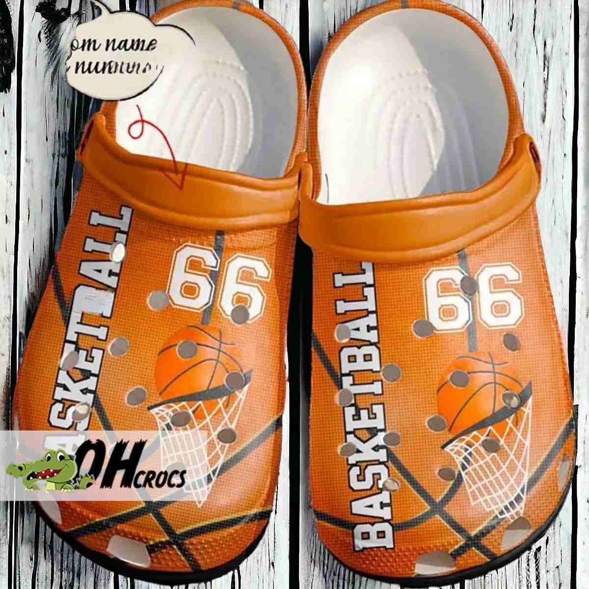 Personalized Number Love Mix Color Basketball Crocs Gift