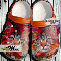 Personalized Orange Cool Classic Cat Crocs Footwear Gift