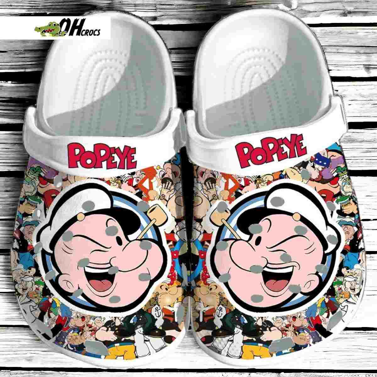 Popeye Sailor Strength Spinach Power Comfort Crocs Clog Shoes Unique Art Gift