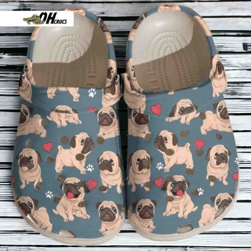 Pug Lovers Themed I Love My Pugs Classic Comfort Clogs Shoes Gift