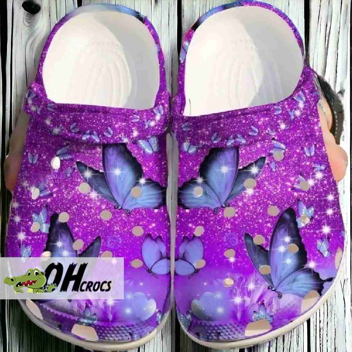 Purple Butterfly Crocs Footwear Gift