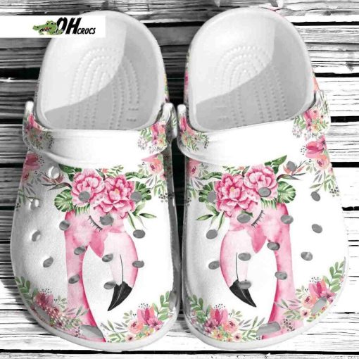 Roes Flamingo Croc Shoes Lovely Animal Shoes Crocbland Clog Gifts For Girl Daughter Gift