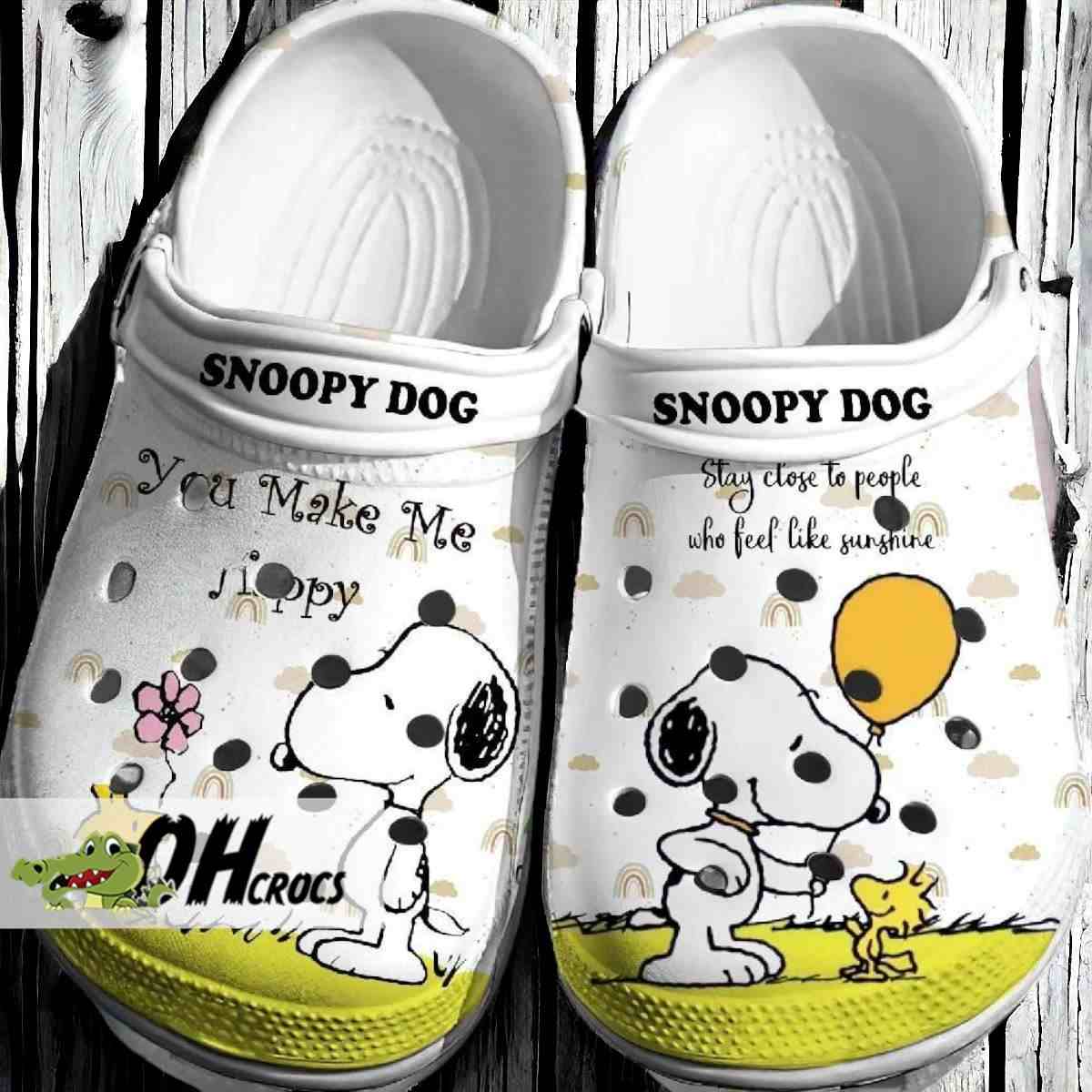 Snoopy Dog Stay Close To People Who Feel Like Sunshine Crocs Shoes Gift