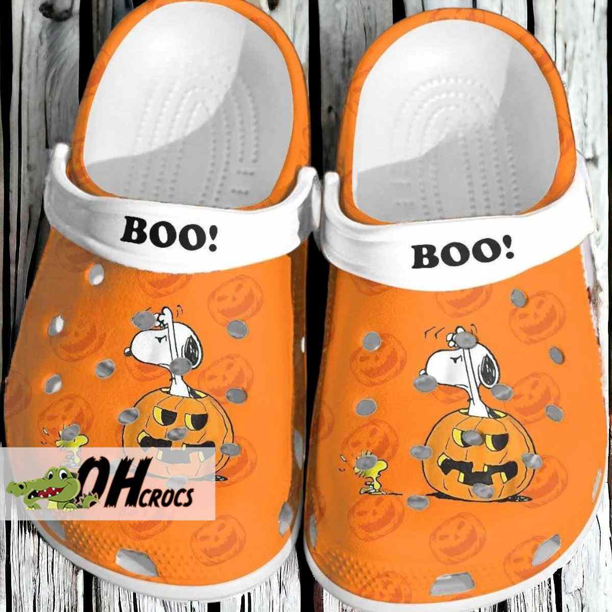 Snoopy In The Pumpkin Halloween Orange Crocs Gift