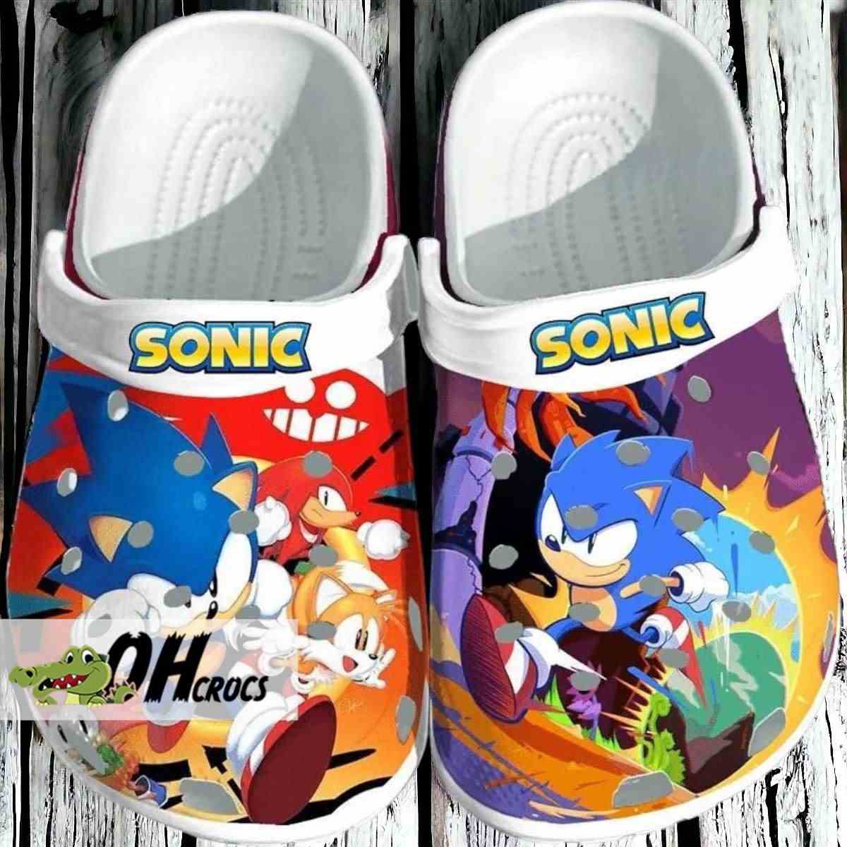 Sonic Knuckles Tails Crocs Gift